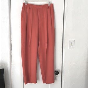 Pleated silk trousers